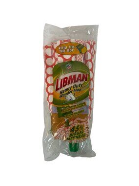 Libman Heavy Duty Wonder Mop Refill Orange White Microfiber Snap-On